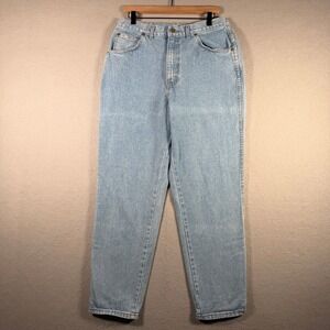 Vintage Chic High Waisted Mom Jeans Light Wash Tapered Leg USA Made Size 18W